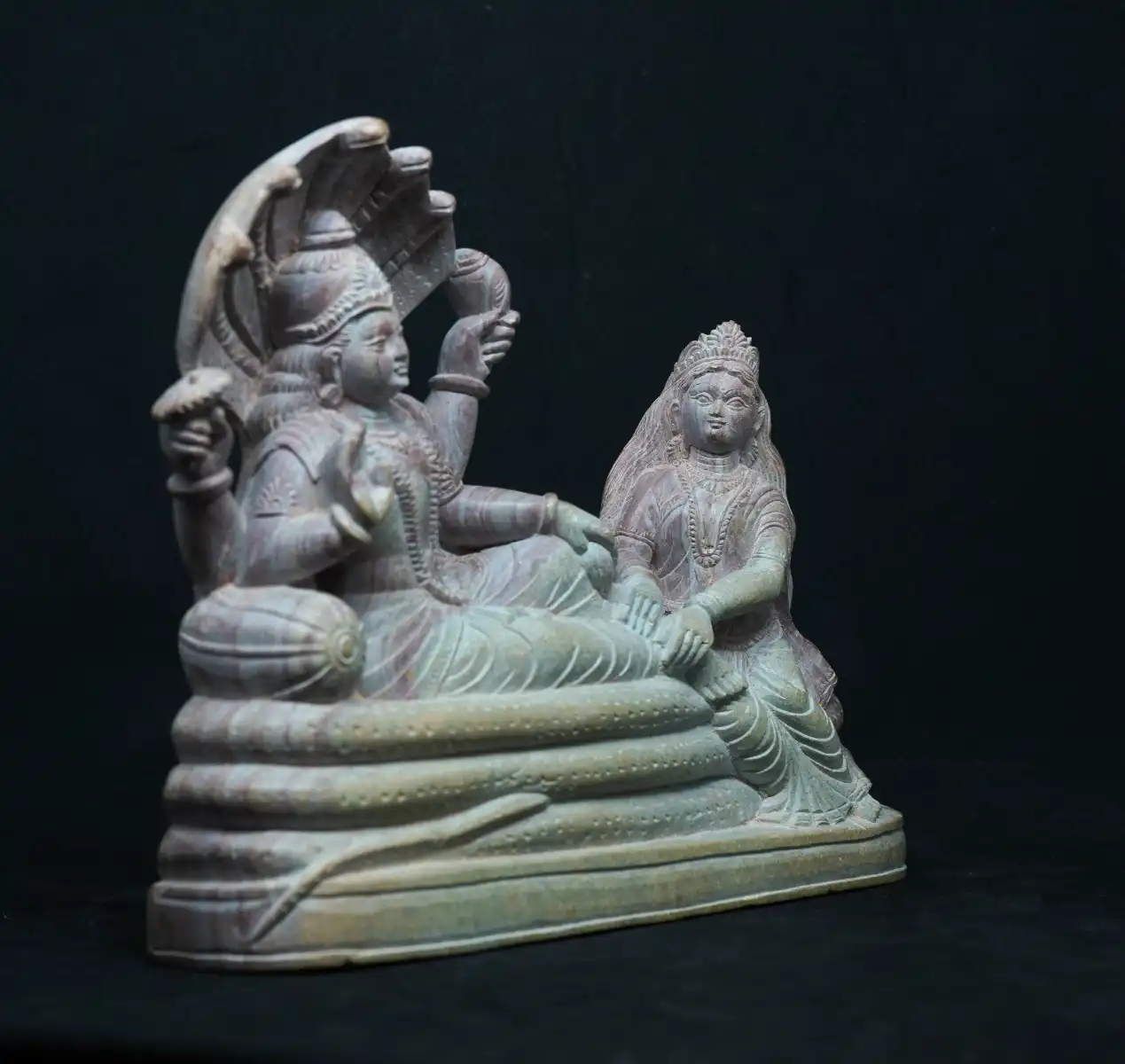 vishnu lakshmi idol with snake