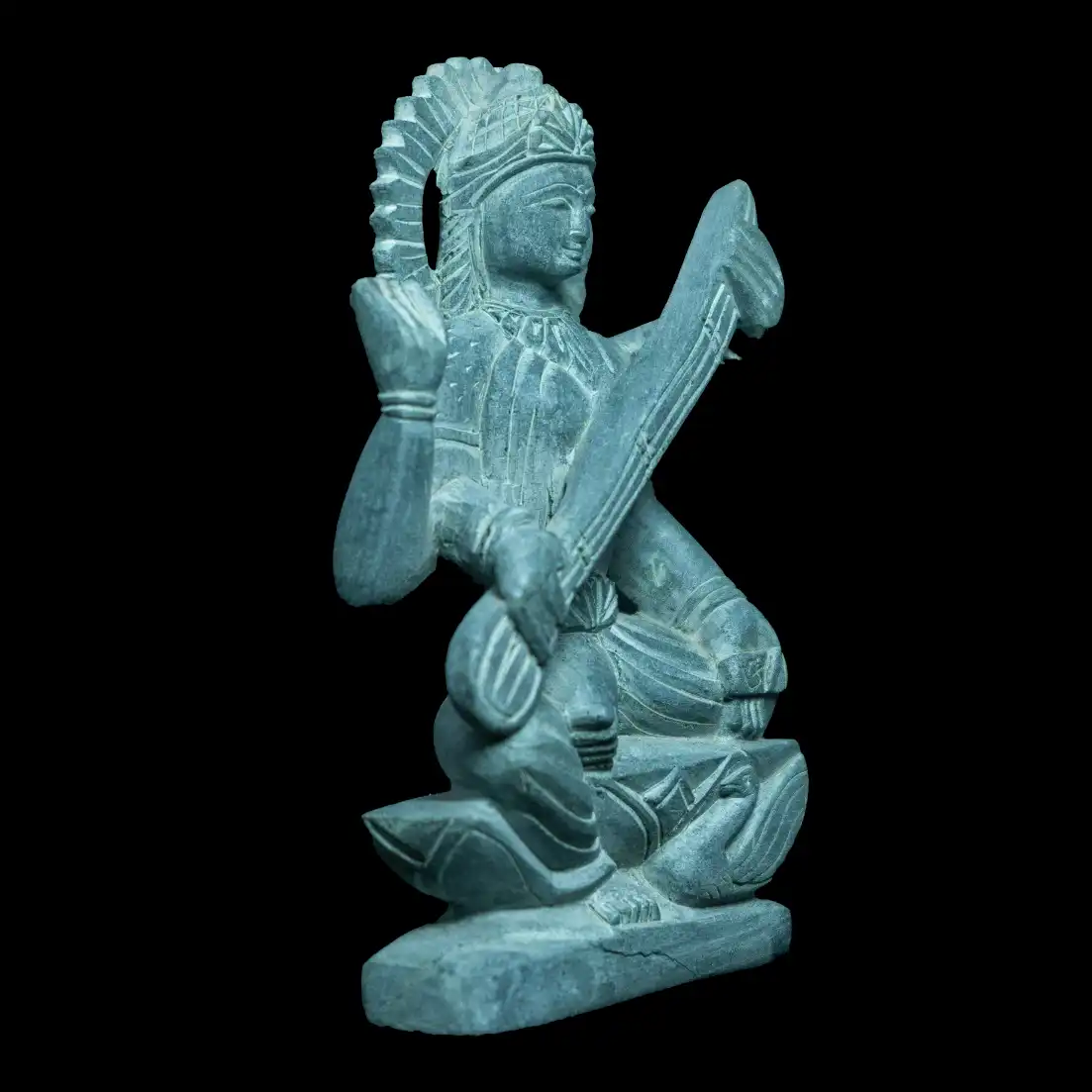 Sarasvati statue back stone 1