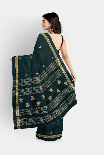 black pure cotton saree