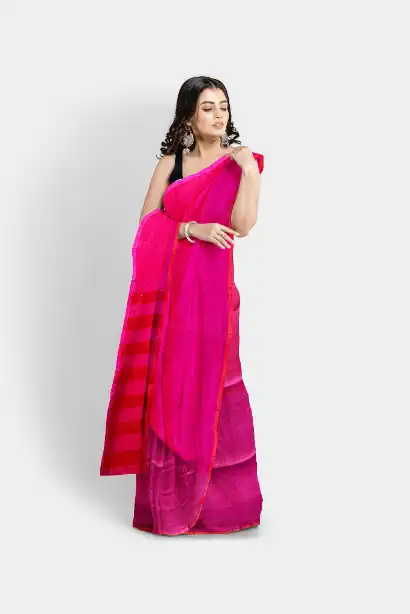 pure cotton saree pink