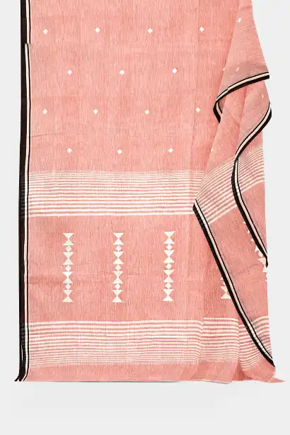 pure khadi orange saree